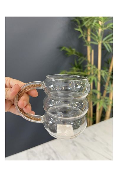 Doğudeko 300 Ml Luxury Borosilicate Glass Phenomenon - Single Glass with Colored Handle