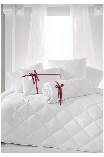 AYHOME Double Duvet Pillow Set 2 Pillows Silicone Quilt White Microfiber Antiallergic