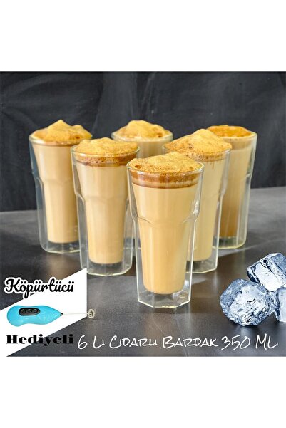 ACAR طقم أكواب كبيرة فاخرة من البوروسليكات مكونة من 6 قطع سعة 350 مل