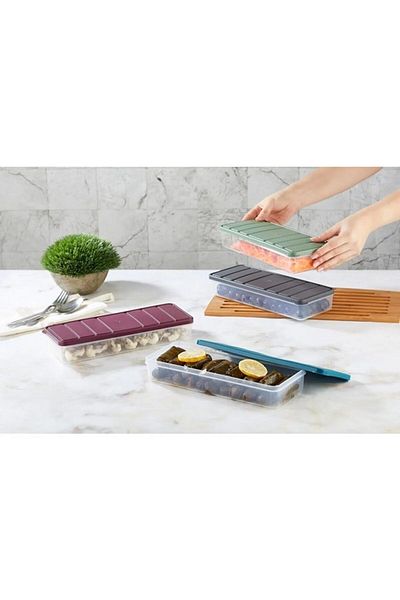 bimbambom 4 Pieces Nora Slim Storage Container 1.2 Lt