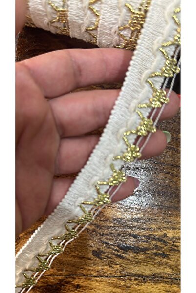 Gönülden Tasarım 2cm (1Meter) Χρυσή Κίτρινη Φύλλο Κορδέλα Ράψιμο Απλικέ Ρούχων