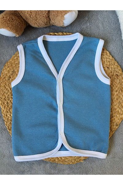 caliskanonline Braided Snap Fastener Seasonal Baby Vest 3-6-9 Months