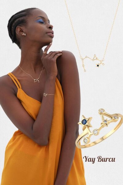 Hepimitu Yay Burcu Gümüş Kolye