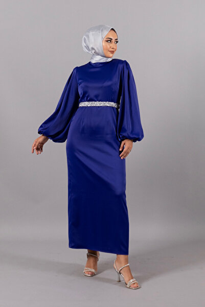 Stilife Сакс Кольоровий Louren Кам'яний Поясний Вечірній Сукня