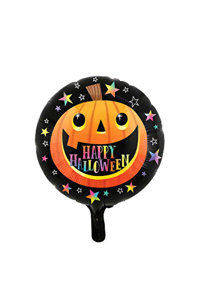 Yusuf Dirik YD Party Supplies بالون فويل دائري مقاس 45 سم - حروف الهالوين والقرع الملون