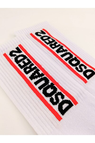 Shuttle Park Dsquared2 Унісекс Білі тенісні шкарпетки з трикотажу