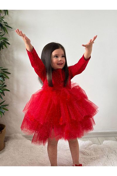 Tinypeople Girl's red tutu evening dress with butterfly