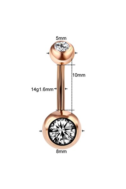 AyçaSilver Titanyum Rose Göbek Piercingi