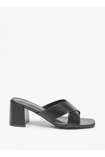 Celeste Women's Textured Cross Strap Sandals with Block Heels