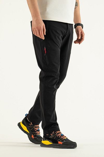 Souris Pantaloni de exterior cu 4 buzunare din Lycra, negri, respirabili
