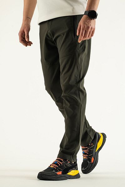 Souris Pantaloni de exterior cu 4 buzunare din lycra respirabili kaki pentru bărbați