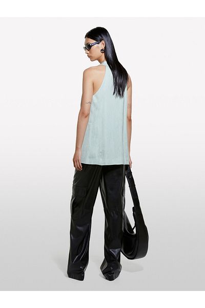 Sisley Black Women's Cargo Pants with 5 Pockets - Straight Leg
