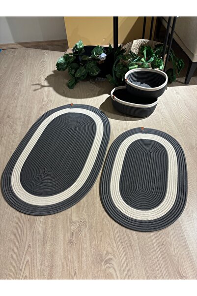 MaVaux Amsterdam Jute - 4-Piece Wicker Bath Mat Set