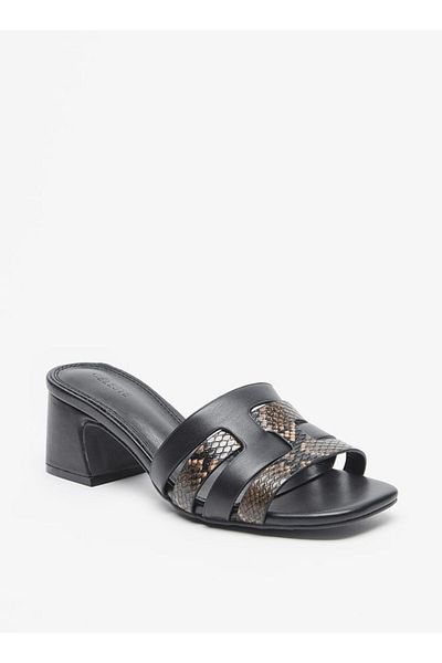 Celeste Women's Animal Textured Slip-On Sandals with Block Heels