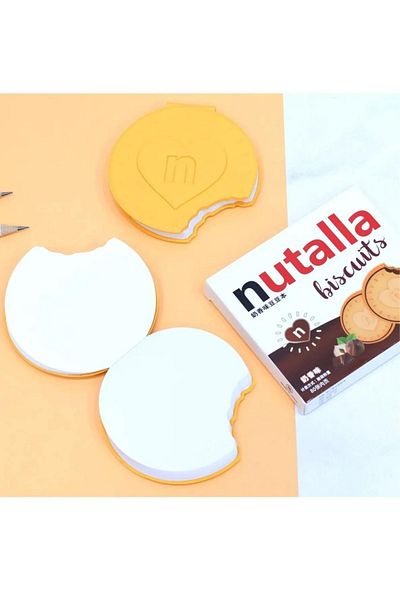 NaSaDAN Design de biscuiți Nutella - Bloc de note cu miros minunat cu capac din silicon