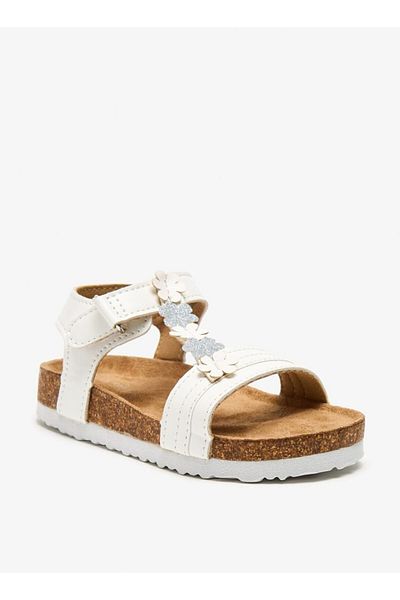 Flora Bella by Shoexpress Flora Bella Applique Detail Sandals with Hook and Loop Closure