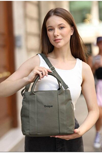 KIRASE Kadın Unigue Yazılı  Kanvas Kumaş Ayarlanabilir Askılı Fermuarlı El, K...