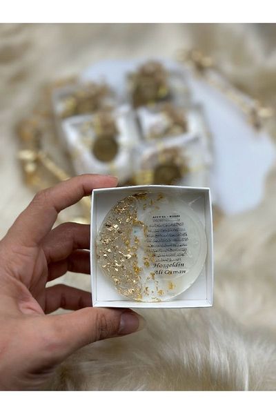 Mirabella Gift 10 τεμ. διακοσμημένο κουτί σφραγισμένο εποξειδικό μαγνήτης υπόσχεση αρραβώνων γάμου Κοράνι Αναμνηστικό δώρο περιτομής Mevlüt