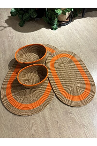 MaVaux Amsterdam Jute - 4-Piece Wicker Bath Mat Set