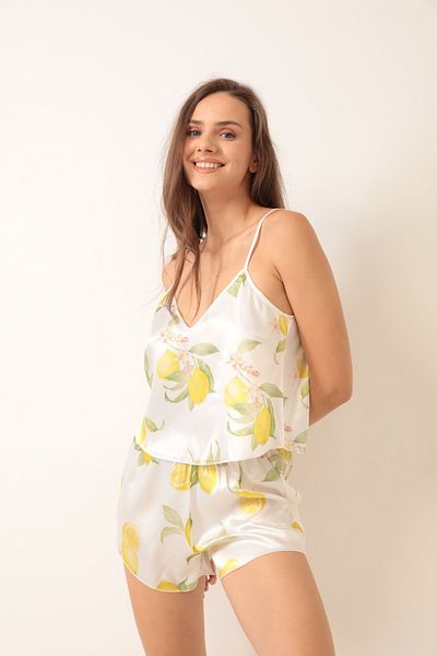 love secret Satin Patterned Shorts Set - Stylish Nightgown