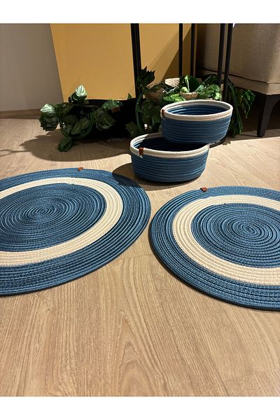MaVaux Oslo Jute Wicker Σετ Πατάκια Μπάνιου - Σετ Μπάνιου 4 τεμαχίων