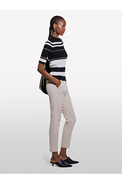 Sisley Women's Slim Fit Powder Gabardine Trousers