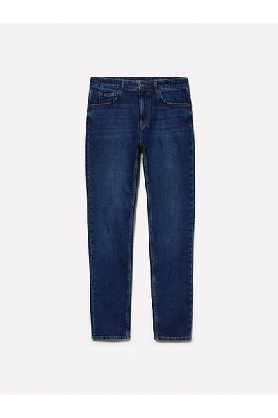Sisley Indigo Men's Tight Denim Trousers - Cotton Blend, Vintage Washing Effect