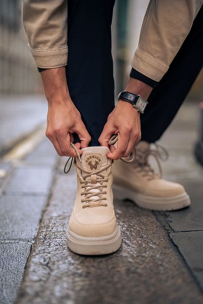 BZ Moda Ανδρικές αθλητικές μπότες B225 Impact Orthopedic Sole Suede - Lace Up, Daily Sand