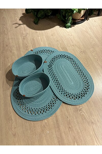 MaVaux Atina 4-Piece Wicker Bath Mat Set - Jute