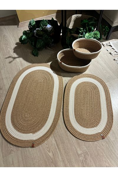 MaVaux Amsterdam Jute - Σετ 4 ψάθινα πατάκια μπάνιου