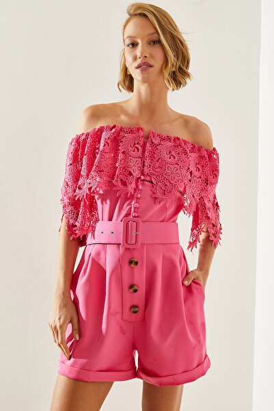 Bianco Lucci Mini šortky s vyšívacím límcem - Kapesní podrobné 22194 60251665