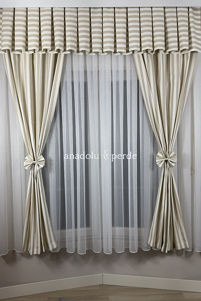 GLOMAR 1/3 Striped Mink Pattern - Rustic Short Background Kitchen Curtain with Barbecue