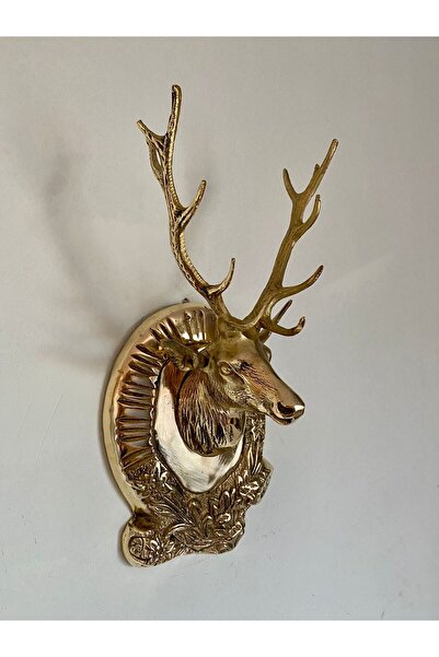 hediye PİRİNÇ DÖKÜM DUVAR GEYİĞİ OFİS EV DEKORASYONU DEKORATİF OBJE BİBLO