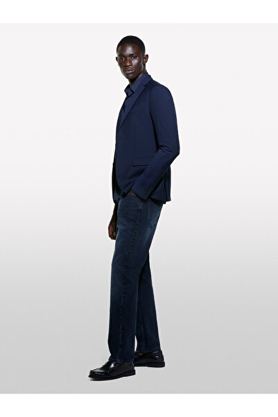 Sisley Erkek İndigo %100 Pamuk 5 Cepli Kıvrık Paça Pantolon