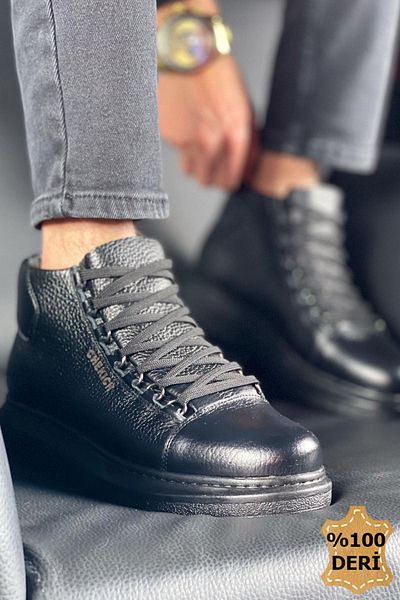 BZ Moda B258 Rome - Ανδρικά αθλητικά μποτάκια casual με ορθοπεδική σόλα και κορδόνια DST μαύρο