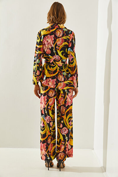 Bianco Lucci Palazzo Belted Trousers Set - Patterned, Lower Upper Set 21255 60251654