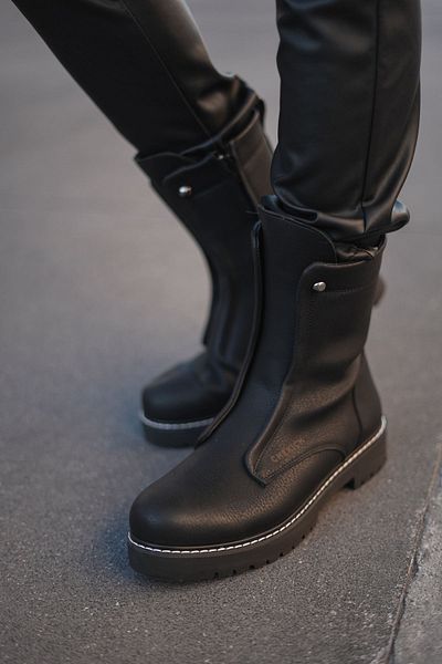 BZ Moda B027 Quebec - Μαύρες ανδρικές μπότες με ορθοπεδική σόλα