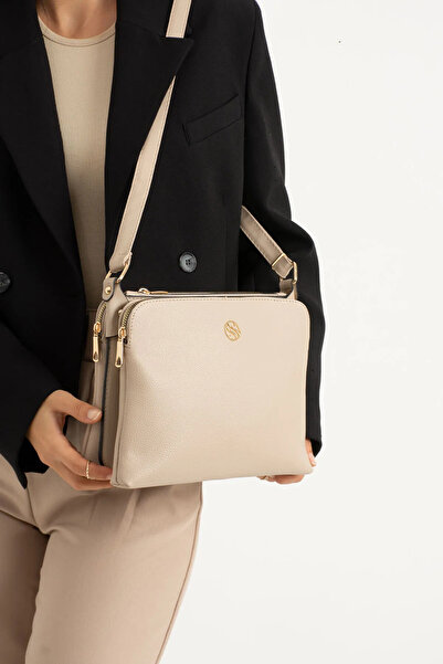 Lifonbag Γυναικεία τσάντα ώμου από μαλακό δέρμα - 4 θέσεων, μακρύ χιαστί, μεσ...