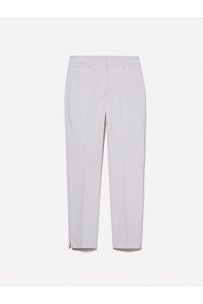 Sisley Women's Beige Slim Fit Gabardine Trousers
