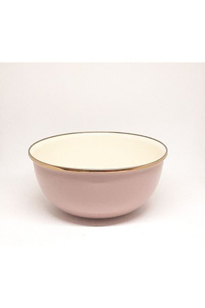 Avşar ENAMEL HOUSE 20 CM, POWDER GOLD ENAMEL SALAD BOWL
