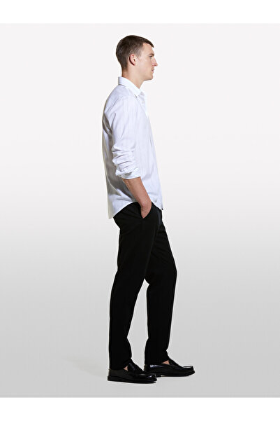 Sisley Erkek Siyah %100 Pamuk Rahat Kesim Yüksek Bel Pantolon