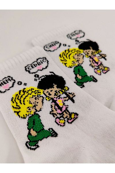 Shuttle Park Cedric Chen Unisex Comics Written White College Socks
