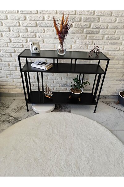 Home Mondrian DRESUAR Dekoratif Çok Raflı Konsol Siyah Ahşap