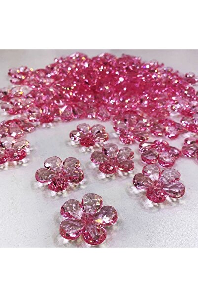 Nikah Şekeri Market Ακρυλικό 30mm (3cm) Ροζ Χρώμα Μοντέλο Λουλούδι Χάντρες με...