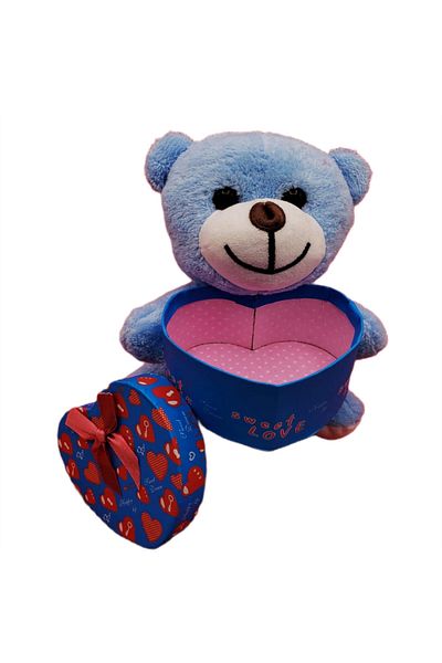 Sarego Heart Box Plush Teddy Bear Sweet Cute Romantic Love Package Surprise Yumoş Love Box Special Day Gift