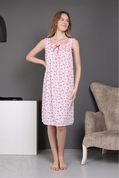 ZBTEKS Thick Strap Loose Cut Summer Cotton Nightgown