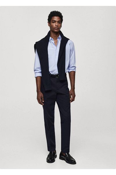 MANGO Man Cotton Striped Regular Cut Shirt