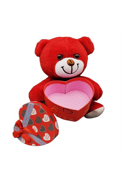 Sarego Heart Box Plush Teddy Bear Sweet Cute Romantic Love Package Surprise Yumoş Love Box Special Day Gift