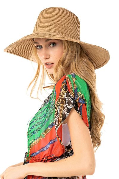 Saria Moda Straw Colored Large Hat
