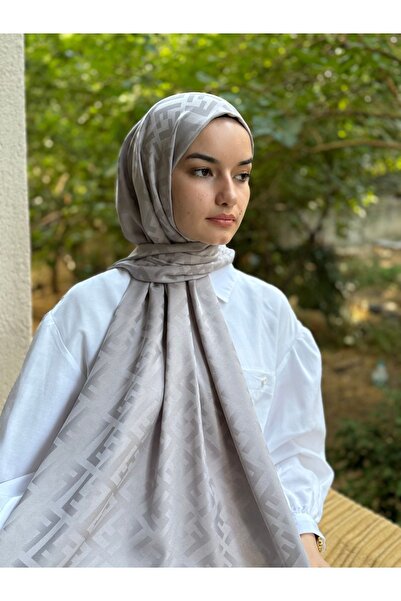 shalby Χιτζάμπ Μεταξένιο Βαμβακερό Ζακάρ Ασημί